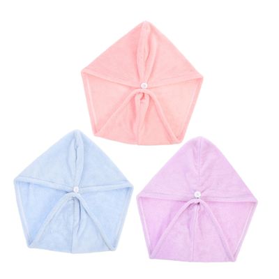 BAZEITFLOW 3pcs Hair Drying Towels for Women Absorbent Coral Fleece Wraps Quick Dry Hair Caps for Travel Reduces Frizz Convenient