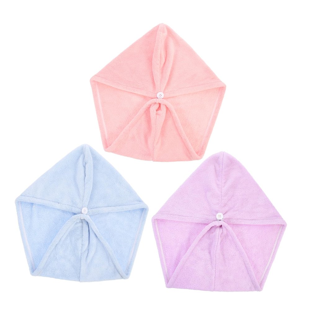 BAZEITFLOW 3pcs Hair Drying Towels for Women Absorbent Coral Fleece Wraps Quick Dry Hair Caps for Travel Reduces Frizz Convenient