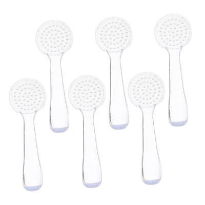 BAZEITFLOW 6pcs Nail Cleaning Brush Set Cover Round Head Fingernail Scrubbing Brushes for Manicure and Dust Removal Suitable for Home Use