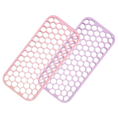 DEARMAMY 2pcs Silicone Heat Resistant Mat for Hair Tools Non-Slip Curling Iron Holder Table Protector