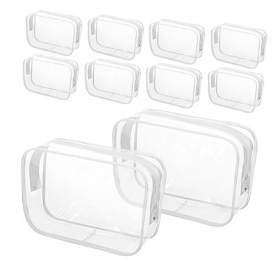 AUTSUPPL PVC Makeup Bag Set of 10 Zipper Pouches for Cosmetics Travel Toiletry Organizer for Women Waterproof Makeup Bags with Zipper