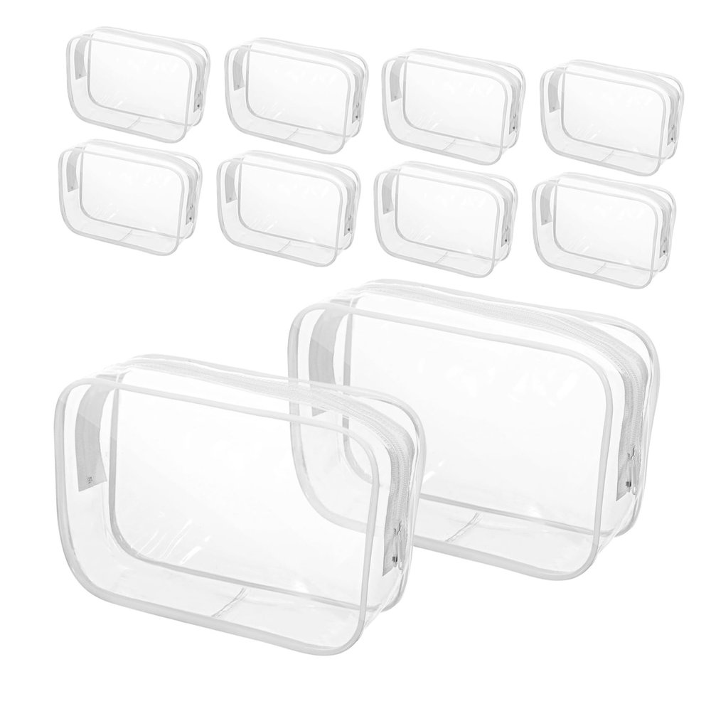 AUTSUPPL PVC Makeup Bag Set of 10 Zipper Pouches for Cosmetics Travel Toiletry Organizer for Women Waterproof Makeup Bags with Zipper
