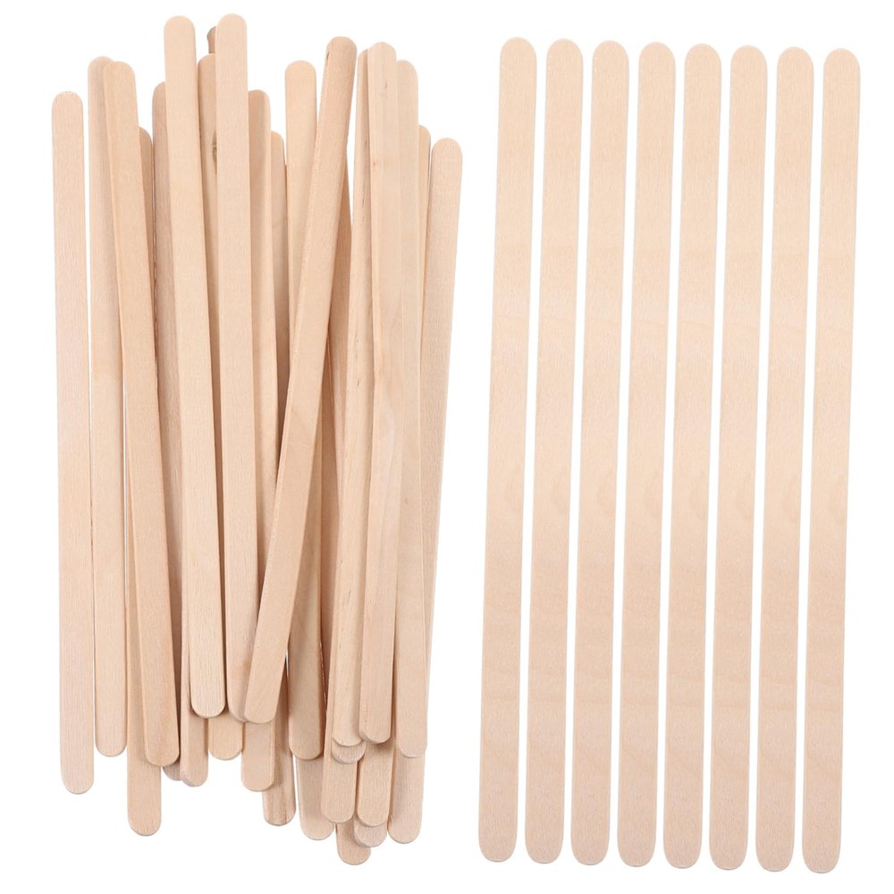 Beaupretty 100pcs Wooden Waxing Sticks Spatula for Hair Removal Durable Applicators with Edges for Waxing Eyebrow Shaping and Various Beauty Needs
