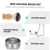 OATIPHO Men's Shaving Kit 3-Piece Stainless Steel Grooming Set Shaving Brush and Bowl Includes Holder for Easy Storage for Daily Use view 4