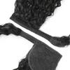 Wrap Around Ponytail Extension Human Hair Ponytail Extensions Pony Tail Real Remy Hair Curly Clip in Human Hair ponytail 100g/Piece Natural Color (1 Piece,Curly, 16inch) view 3