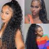 Wrap Around Ponytail Extension Human Hair Ponytail Extensions Pony Tail Real Remy Hair Curly Clip in Human Hair ponytail 100g/Piece Natural Color (1 Piece,Curly, 16inch) view 4