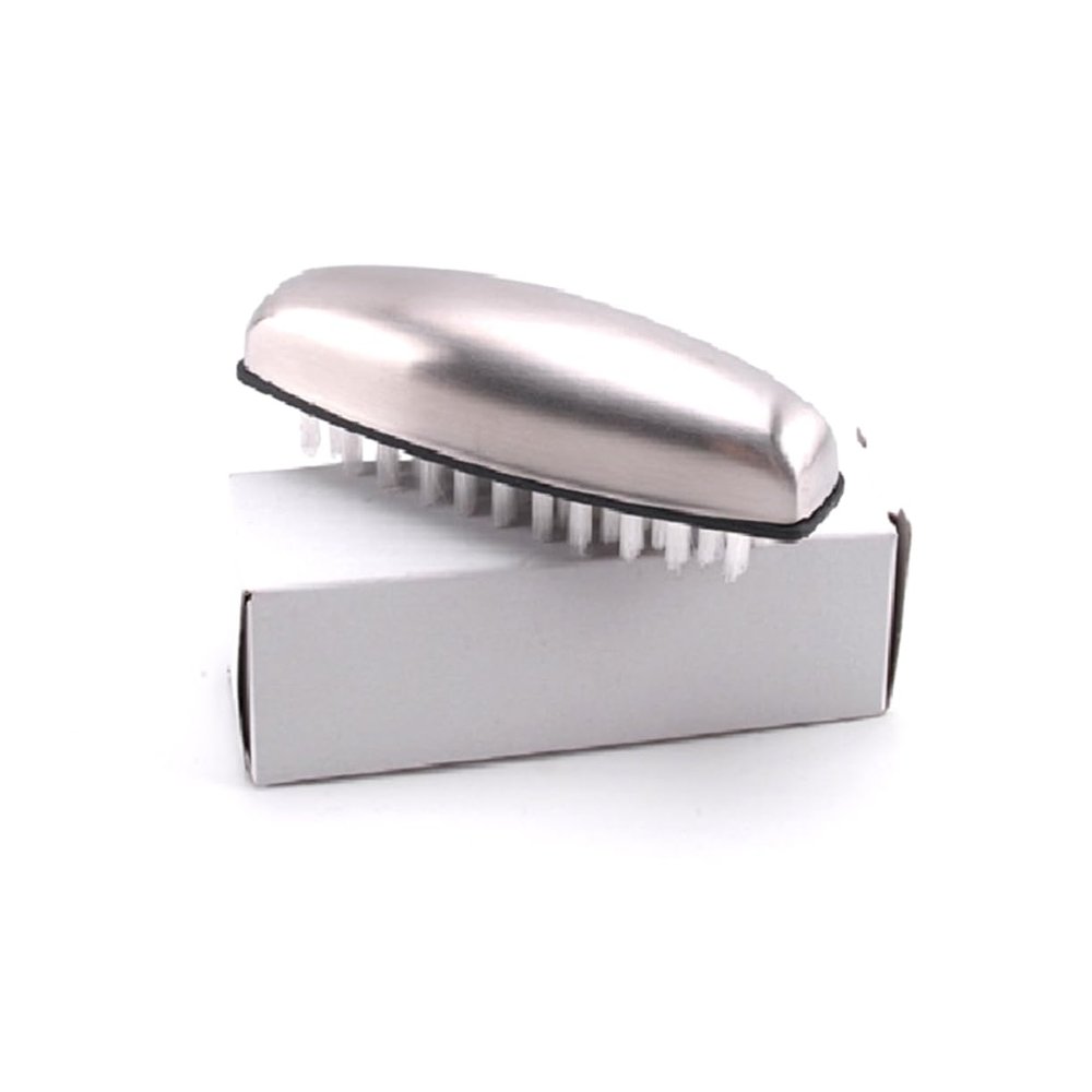 FOMIYES 2pcs Stainless Steel Nail Cleaning Brush Durable Nylon Bristles for Fingernail and Home Gap Cleaning Lightweight and Portable Design
