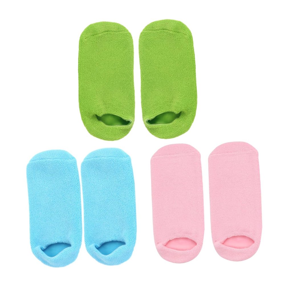 BESTYASH 3 Pairs Moisturizing Gel Socks for Foot Care Softening Foot Masks for Home and Salon Use Essential Oil Infused Spa Quality Non All