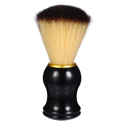 Healvian Dual Color Nylon Foaming Shaving Brush Wooden Handle Men's Beard Grooming Tool for Smooth Shaving for Home or Barber Use Random Color