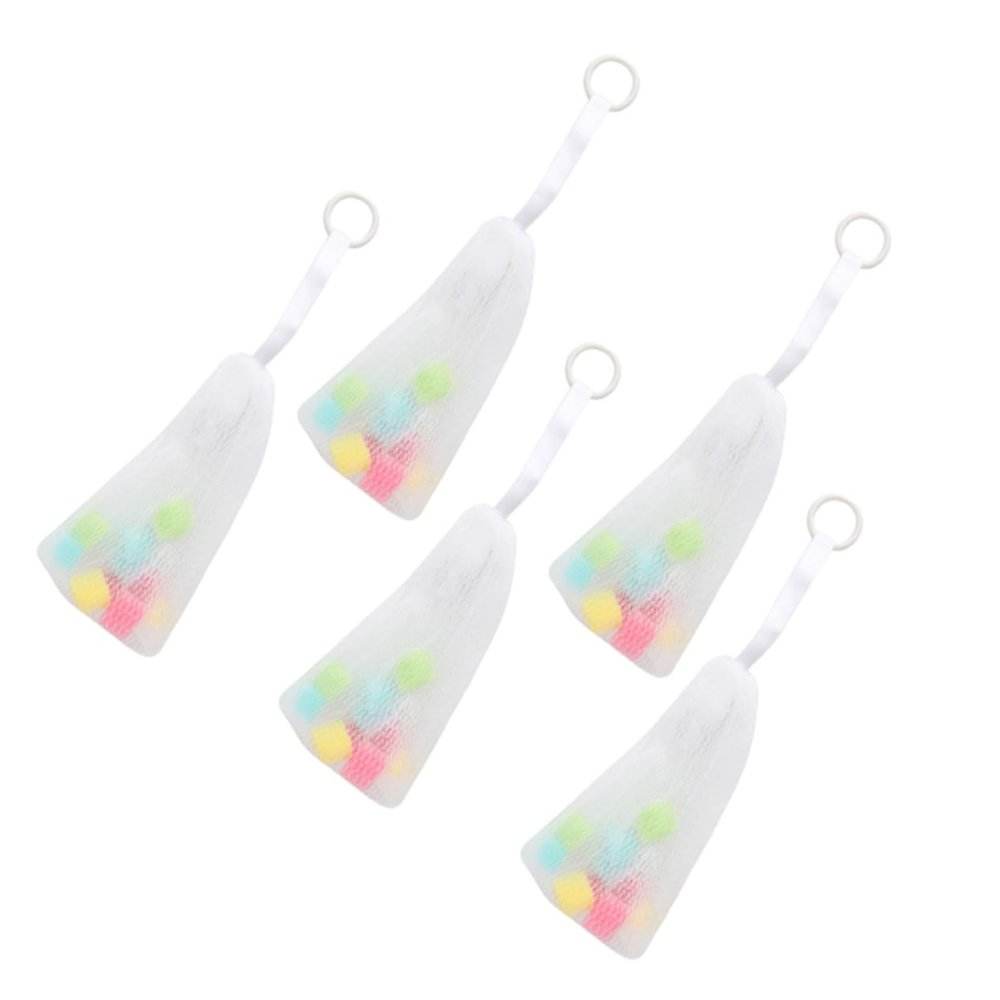 Beavorty 5pcs Efficient Bubbling Soap Net for Handmade Facial Soap Exfoliating Bath Sponge