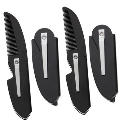 Beaupretty 4Pcs Portable Folding Combs Lightweight Pocket Combs for Mens Grooming Travel Friendly Hair Accessories for Beard Styling and Maintenance