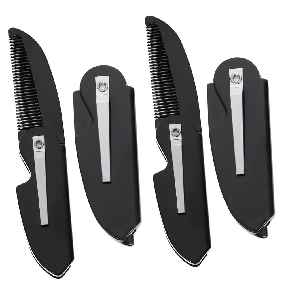 Beaupretty 4Pcs Portable Folding Combs Lightweight Pocket Combs for Mens Grooming Travel Friendly Hair Accessories for Beard Styling and Maintenance