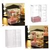 Acrylic Makeup Organizer Clear Cosmetic Brush Holder with Dustproof Lid 3 Drawers/ view 3