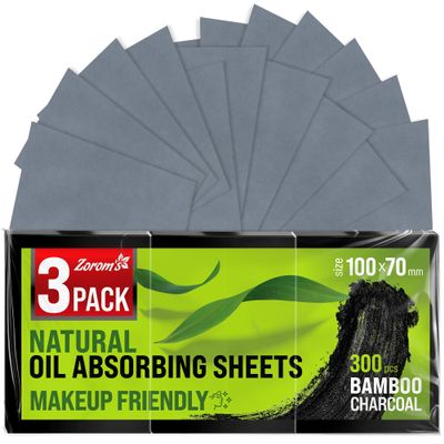 Oil Blotting Sheets for Face 3pk/300 - Makeup Friendly High Absorbency