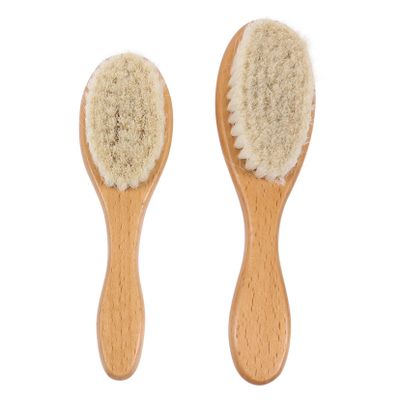 SHERCHPRY 2pcs Wool Hair Brush Set Wooden Handle Neck Duster Broken Hair Cleaning Tool for Barbers for Neck Cleaning and Beard Grooming
