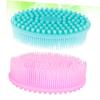 HAKIDZEL 2pcs Silicone Bath Brush Exfoliating Body Scrubber Cradle Cap Brush Bathing Shower Scrubbers for Boys and Girls view 4