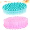 CALLARON 2pcs Silicone Bath Brush Set for Babies Soft Massage Shower Scrubbers Gentle Shampoo Cleansing Tools for Infant Bathing and Sensory Training view 2