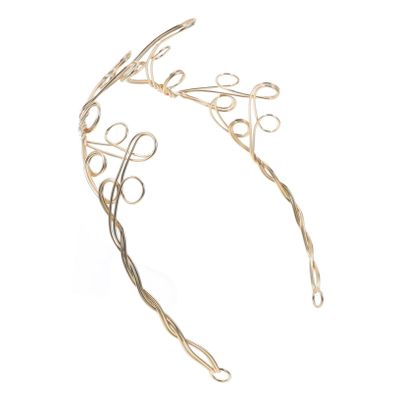 BIUDECO 1Pc DIY Golden Winding Crown Elegant Hair Accessory for Ladies for Weddings Parties and Ceremonies with Pearls Crystals and Flowers