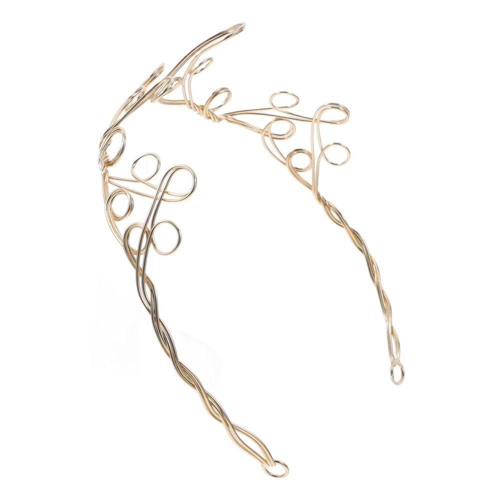 BIUDECO 1Pc DIY Golden Winding Crown Elegant Hair Accessory for Ladies for Weddings Parties and Ceremonies with Pearls Crystals and Flowers