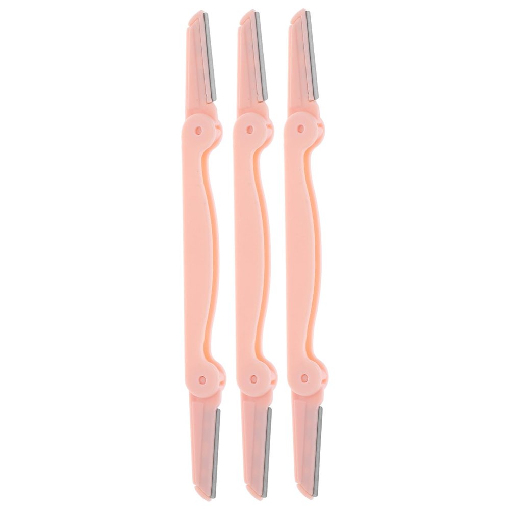 CALLARON 3pcs Stainless Steel Eyebrow Razor Facial Razor for Women Double Heads Eyebrow Shaper Tool Portable Makeup Tool for Salon-Style Results