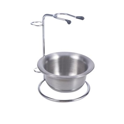 WRITWAA Shaving Stand with Bowl for Men Brush Holder and Razor Stand Fit for Models Durable and Stylish Bathroom Accessory Silver