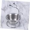 WRITWAA Shaving Stand with Bowl for Men Brush Holder and Razor Stand Fit for Models Durable and Stylish Bathroom Accessory Silver view 3