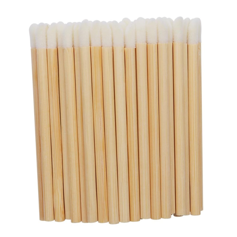 SAFIGLE 50pcs Handle Lipstick Applicators Disposable Lip Brushes for Lip Gloss and Eyeshadow Makeup Tool for Home and Travel