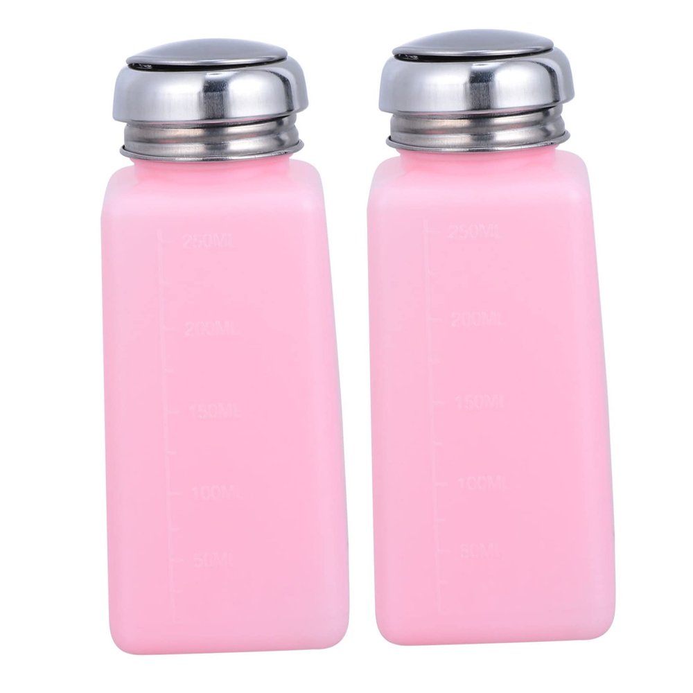 2 Pack 250ml Push Down Liquid Press Bottle Dispenser