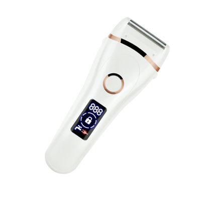 OUNONA Waterproof USB Rechargeable Hair Shaver for Women Cordless Hair Trimmer LCD Display Removal Device for Ladies for Travel