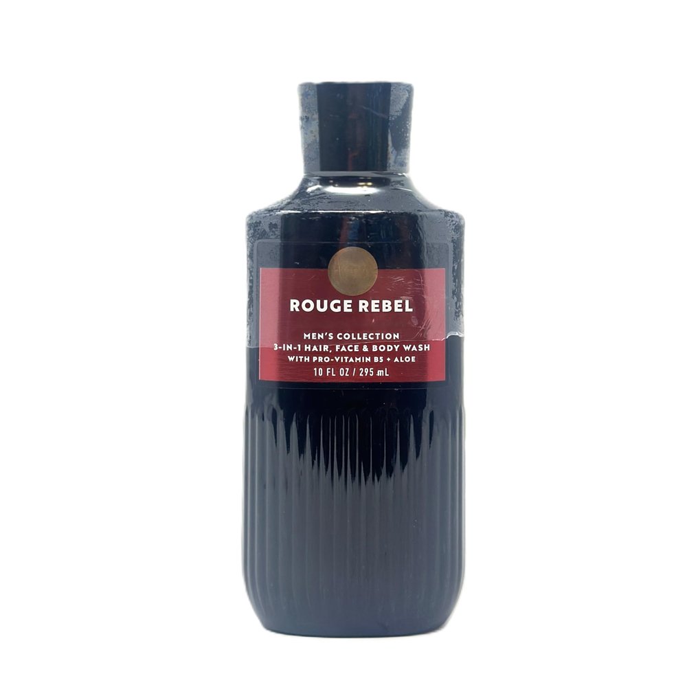 Bath and Body 3-in-1 Hair, Face & Body Wash for men's collection (10 fl oz / 295 mL, Rouge Rebel)