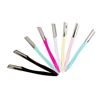 PartyKindom 10pcs Professional Eyebrow Shaper Stainless Steel Razor Portable Eyebrow Trimmer Makeup Tool Kit Hair Remover for Women Random Color