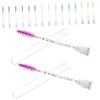 SAFIGLE 20pcs Crystal Handle Eyelash Brush and Eyebrow Spoolie Set with Rhinestones Waterproof Applicators for Eyelash Extensions and Makeup Application Random Color view 1