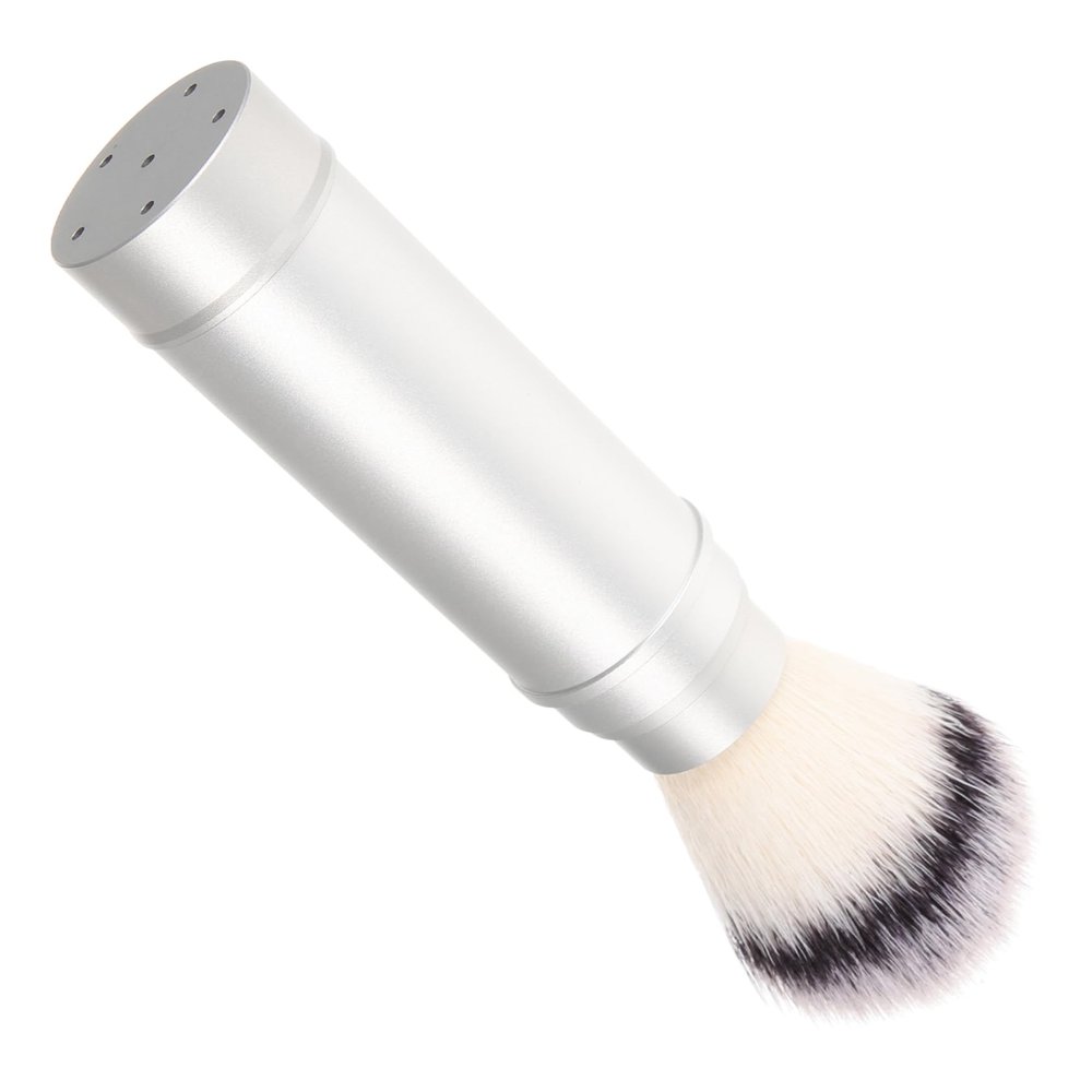 PartyKindom Men's Travel Shaving Brush Set Portable Nylon Beard Brush Metal Handle for Facial Cleansing for Travel and Grooming