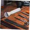 PartyKindom Men's Travel Shaving Brush Set Portable Nylon Beard Brush Metal Handle for Facial Cleansing for Travel and Grooming view 3