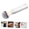 PartyKindom Men's Travel Shaving Brush Set Portable Nylon Beard Brush Metal Handle for Facial Cleansing for Travel and Grooming view 4