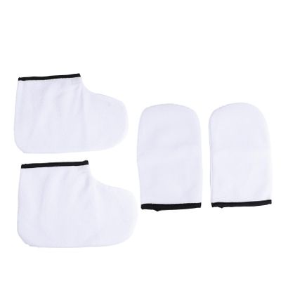 FRCOLOR 4pcs Paraffin Wax Mitts Booties for Spa Heat Therapy Hand and Foot Covers for Moisturizing Treatment for Soft