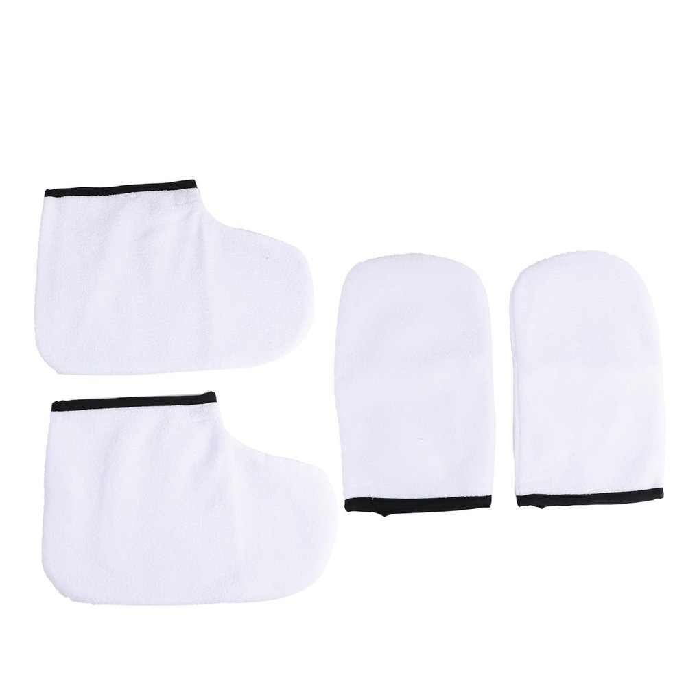 FRCOLOR 4pcs Paraffin Wax Mitts Booties for Spa Heat Therapy Hand and Foot Covers for Moisturizing Treatment for Soft