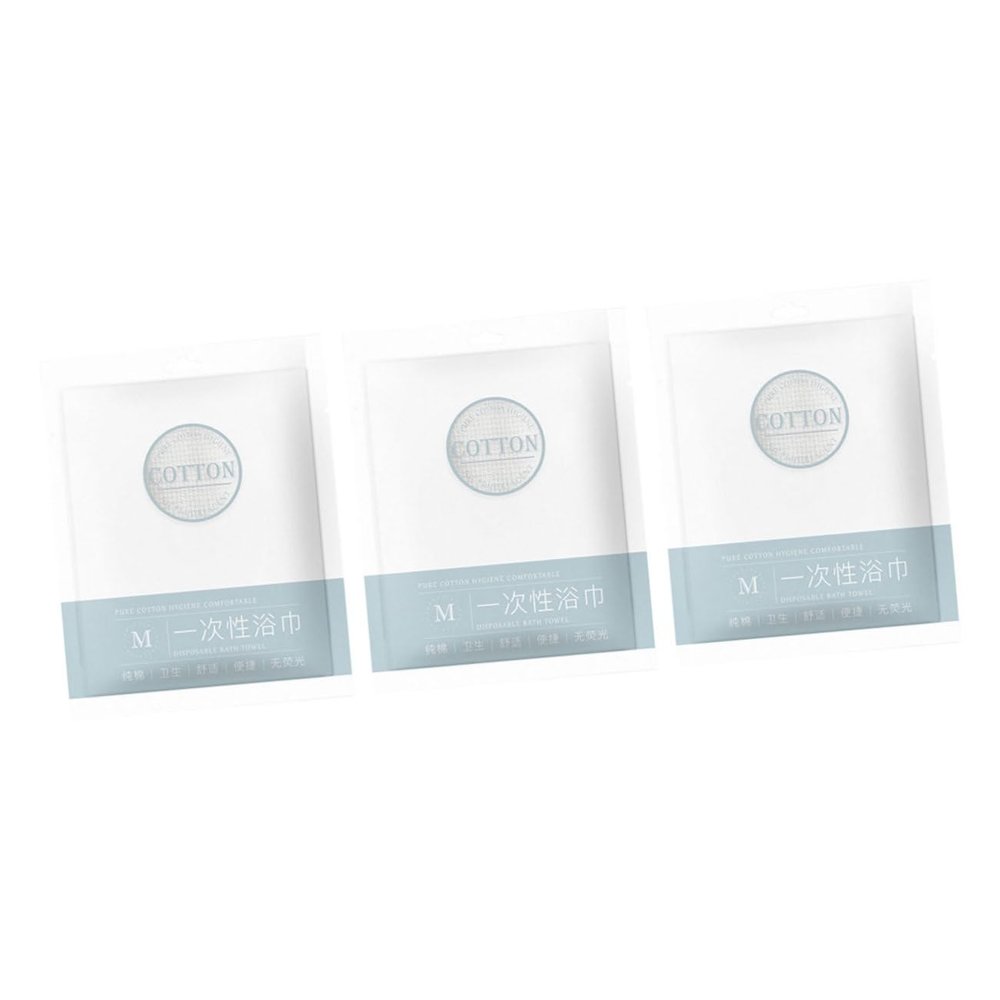 ABOOFAN 3pcs Disposable Bath Towels Thickened Professional Beauty Towels for Home Salon and Hotel Use Lightweight and Convenient Individually Wrapped for Cleanliness
