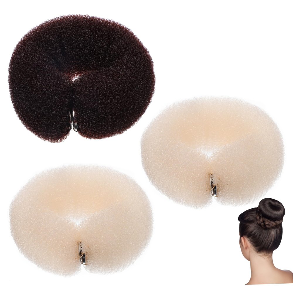 MUCKLILY 3Pcs Hair Bun Maker Nylon DIY Styling Accessories for and Updos Flexible Design for Women and Selection