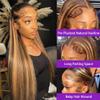 13X4 13X6 Transparent Lace Frontal Wig Straight Human Hair P4/27Highlight Colored Lace Front Wig Brazilian Virgin Hair Pre-Plucked view 3