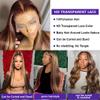13X4 13X6 Transparent Lace Frontal Wig Straight Human Hair P4/27Highlight Colored Lace Front Wig Brazilian Virgin Hair Pre-Plucked view 4