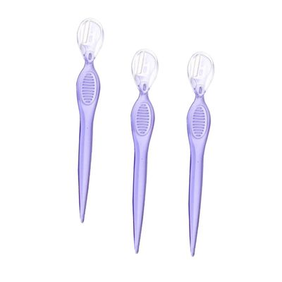 Beaupretty 3Pcs Stainless Steel Eyebrow Trimmers with Non Slip Grip Lightweight Razor for Precise Eyebrow Grooming Travel Friendly Beauty Tools Purple