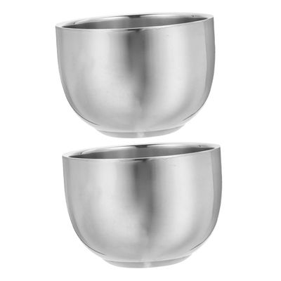 Outanaya 2pcs Shaving Foam for Men Shaving Bowl Shave Cream Cup Double Layer Shave Foaming Dish Stainless Steel Mug