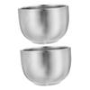 Outanaya 2pcs Shaving Foam for Men Shaving Bowl Shave Cream Cup Double Layer Shave Foaming Dish Stainless Steel Mug view 1