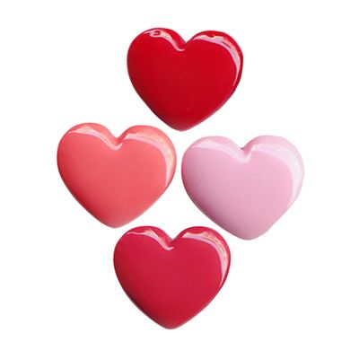 Beavorty 4pcs Heart Shape Lipstick Box Mirror Makeup Case for Lip Balm Creams Travel Containers for Cosmetics Color