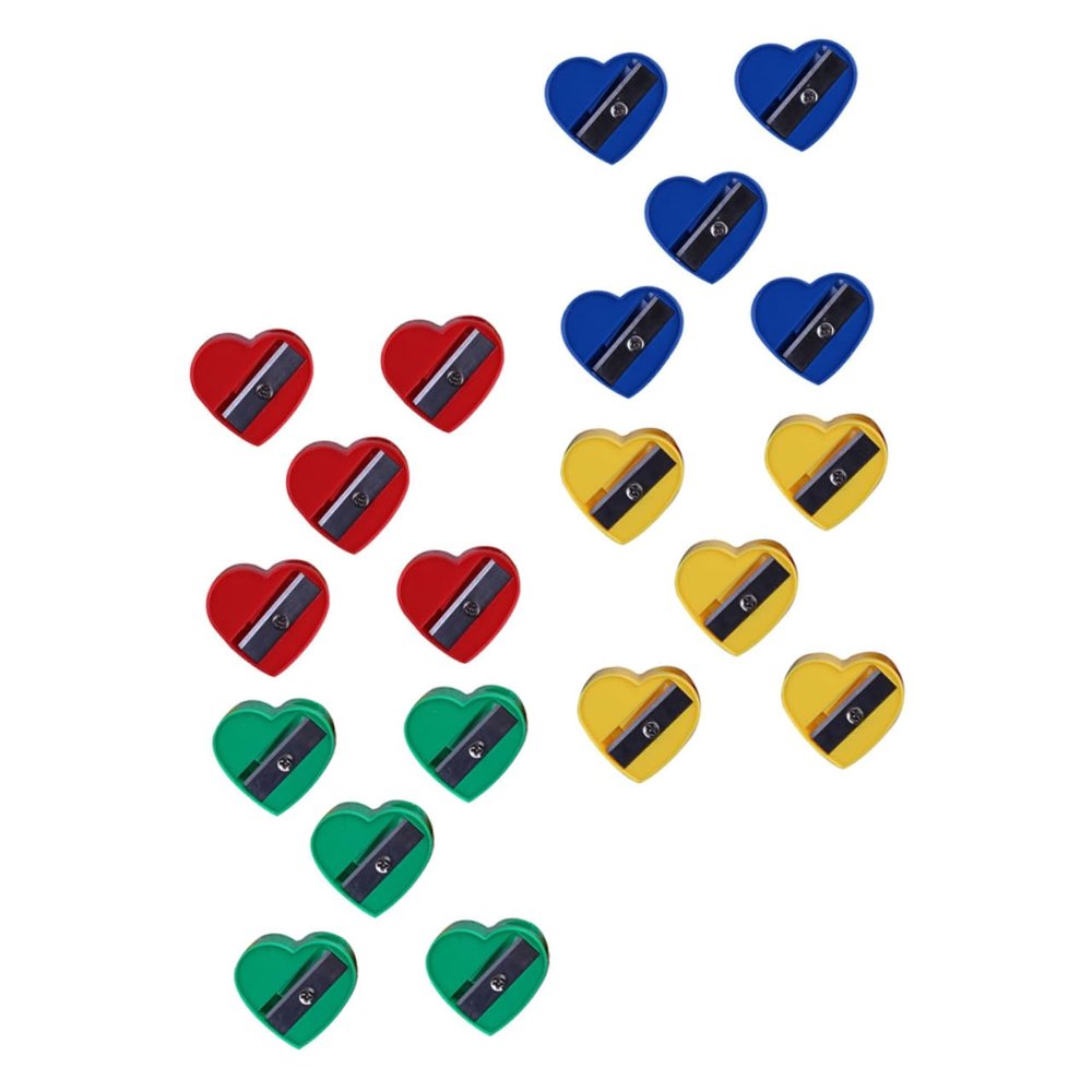Angoily 60PCS Heart Shaped Single Hole Pencil Sharpener Set Makeup and Eyebrow Pencil Sharpeners for School and Office Supplies Portable Sharpening Tools