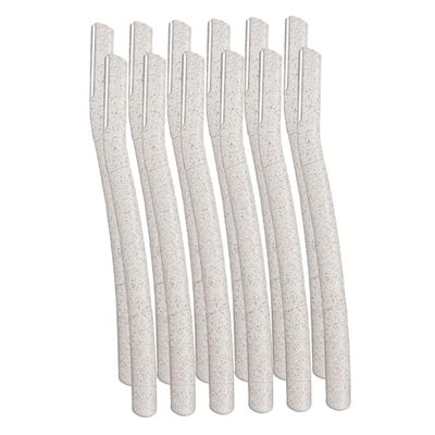 SHERCHPRY 12Pcs Wheat Straw Eyebrow Razors Skin Friendly Face Hair Trimmer Blades for Gentle Eyebrow Shaping Packaging Portable Eyebrow Shaver