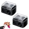 2 Pcs Eyeliner Sharpener,2 Holes Makeup Sharpener,Make up Pencil Sharpener,Eyeliner Pencil Sharpener,for Lip Liner,Eyebrow Pencil,Eyeliners Pencils view 1