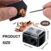 2 Pcs Eyeliner Sharpener,2 Holes Makeup Sharpener,Make up Pencil Sharpener,Eyeliner Pencil Sharpener,for Lip Liner,Eyebrow Pencil,Eyeliners Pencils view 2