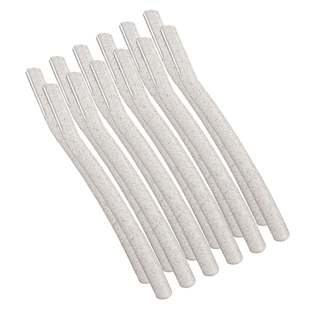 HAKIDZEL Wheat Straw Eyebrow Razor 12-Piece Set Stainless Steel Blades Facial Hair Remover for Women Eyebrow Trimmer and Shaper Makeup Tool Kit